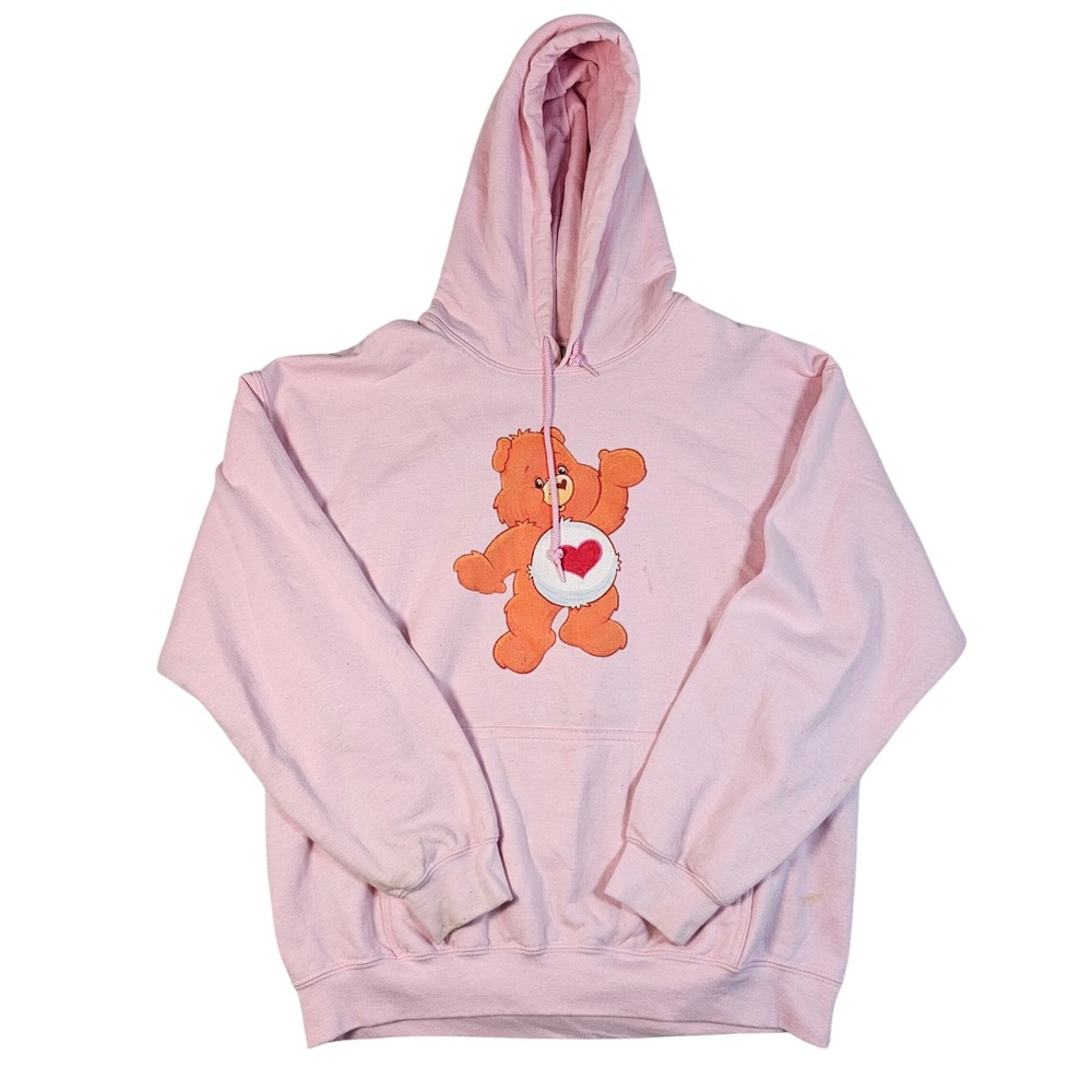 Care Bears Tenderheart Bear Pink Graphic Hoodie Pullover Sweatshirt Pastel